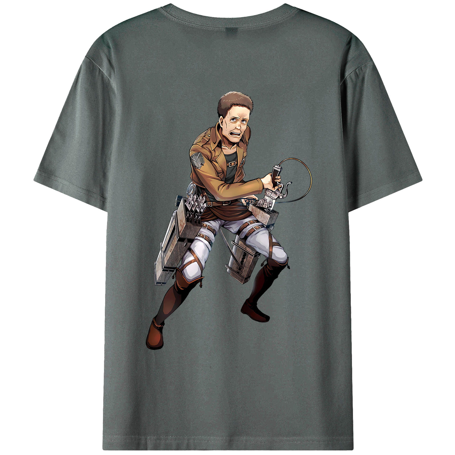 （画像用） 進撃の巨人 Attack on Titan 綿100％ メンズ半袖Tシャツ（バックプリント） 通気性